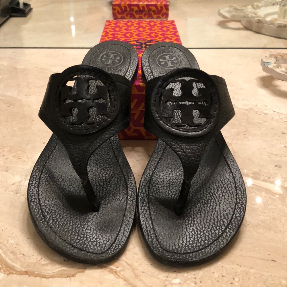 Tory Burch Black Leather Sandals